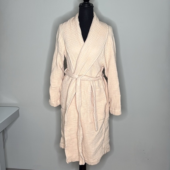Skin Worldwide Cotton Long-Sleeve Robe in Ballet Pink Size 4 (Women's XL) - Picture 1 of 11